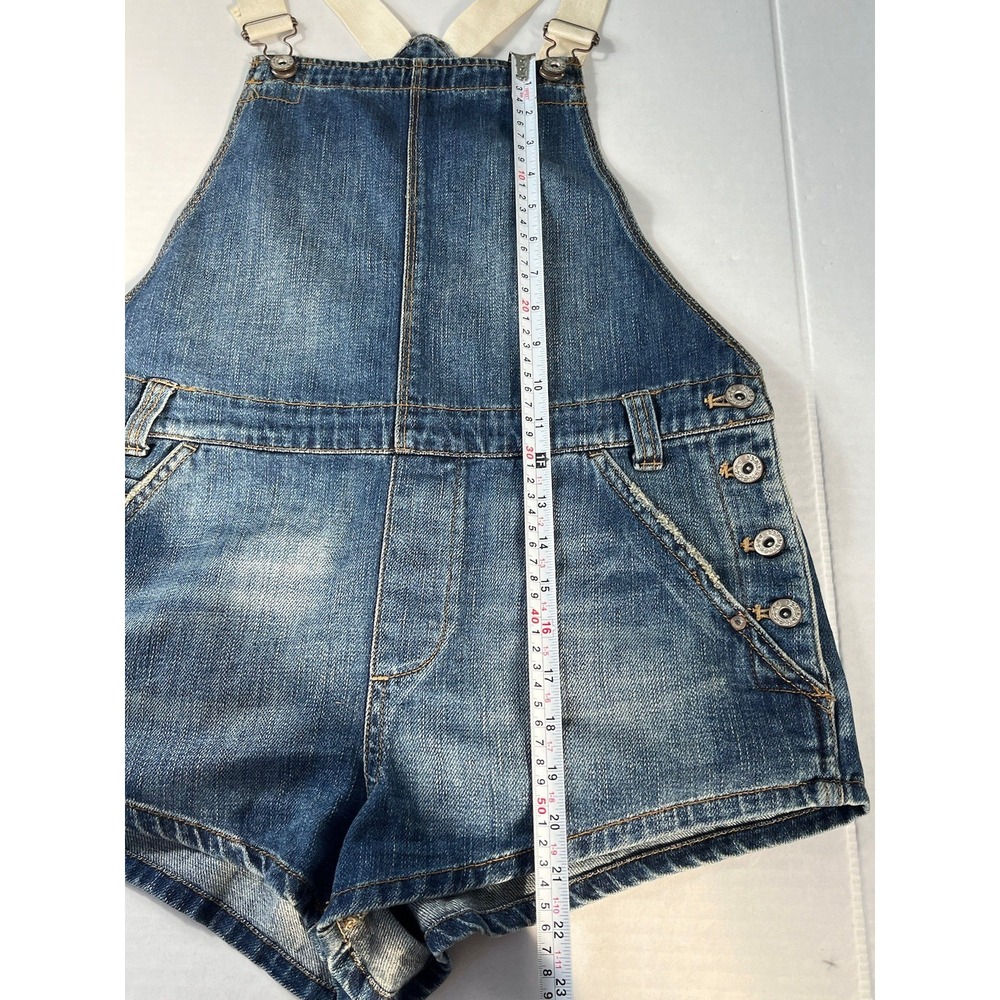 Free People Denim Jean Shortalls Women's Overall Shorts size 26 - Picture 9 of 16